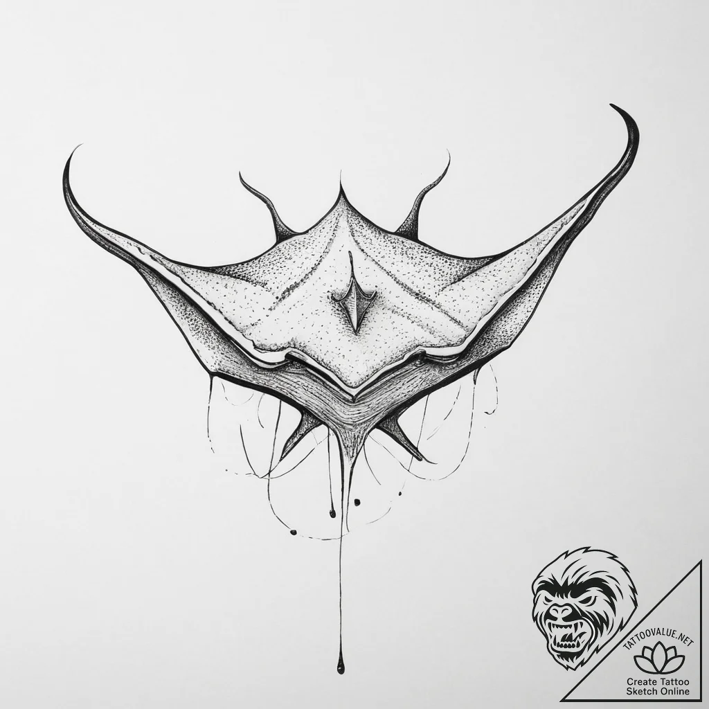 Tattoo sketch stingray, artistic tattoo sketc... - tattoo sketch (№1756430917_0, 29.08.2025 01:28) — tattoovalue.net