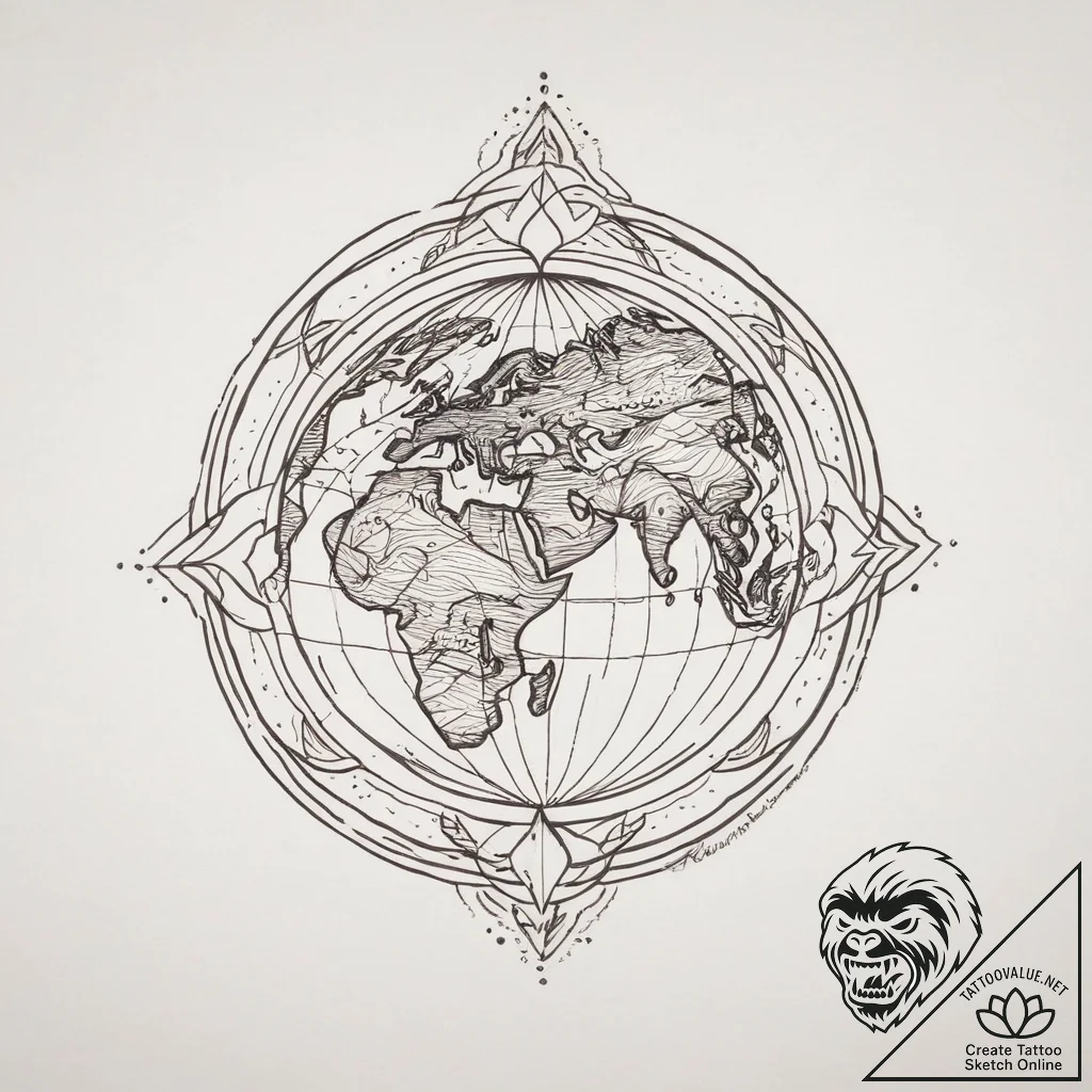 Tattoo sketch sacred earth, tattoo drawing ou... - tattoo sketch (№1756432705_0, 29.08.2025 01:58) — tattoovalue.net