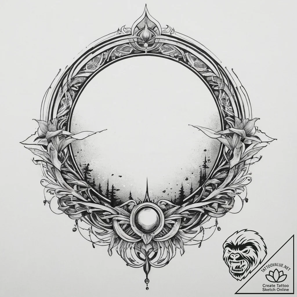Tattoo sketch divine sphere, tattoo flash she... - tattoo sketch (№1756433102_0, 29.08.2025 02:05) — tattoovalue.net
