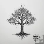 Tattoo sketch romantic starry sky with a tree… – tattoo sketch (№1756433897_0, 29.08.2025 02:18) — tattoovalue.net