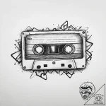 Tattoo sketch 80s cassette tape, tattoo flash… – tattoo sketch (№1756434096_0, 29.08.2025 02:21) — tattoovalue.net