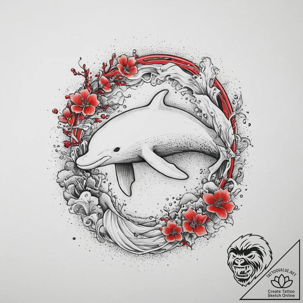 Tattoo sketch beluga whale, ink illustration... - tattoo sketch (№1756434692_0, 29.08.2025 02:31) — tattoovalue.net