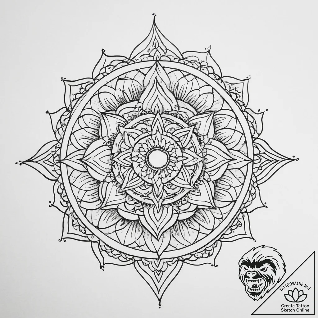 Tattoo sketch blessed character, tattoo line... - tattoo sketch (№1756435091_0, 29.08.2025 02:38) — tattoovalue.net