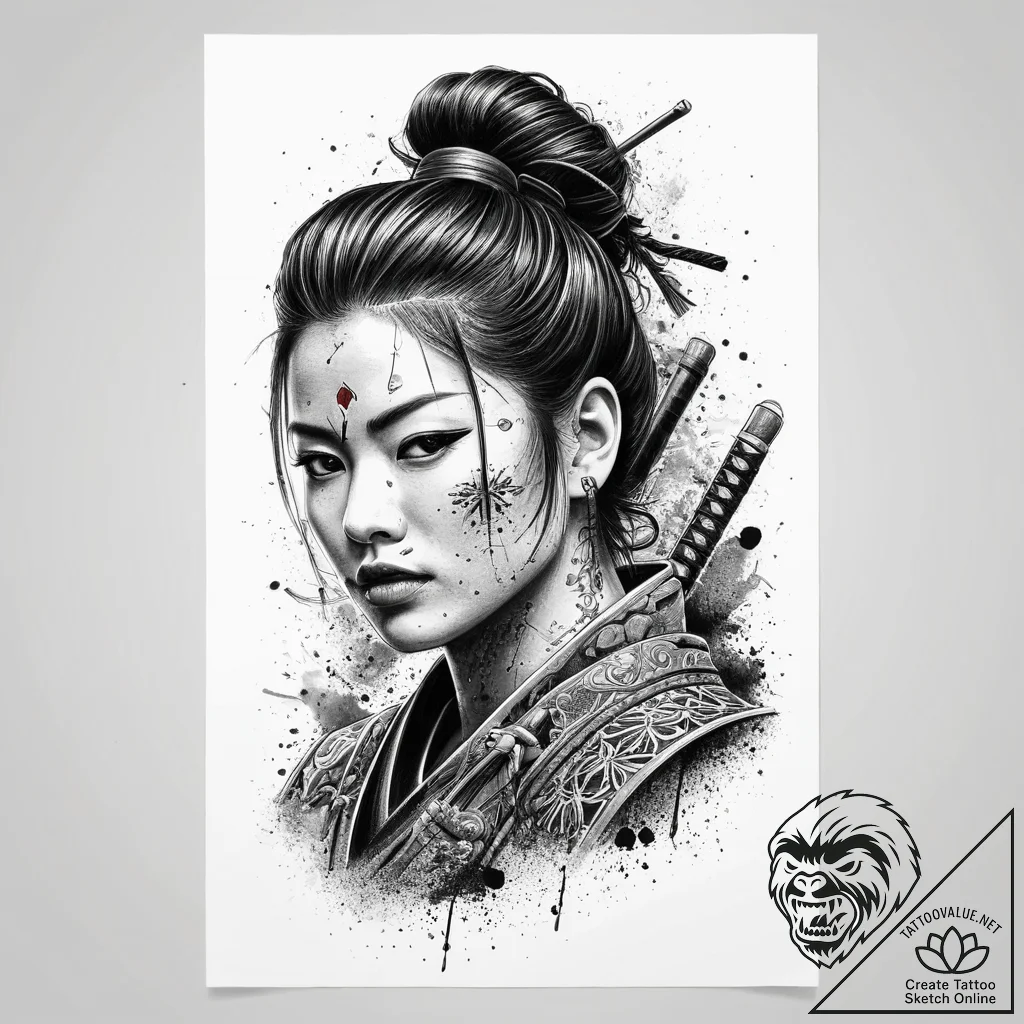 Tattoo sketch irezumi самурай, tattoo flash s... - tattoo sketch (№1756435287_0, 29.08.2025 02:41) — tattoovalue.net