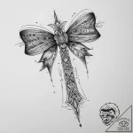 Tattoo sketch hunting a person with a bow, co… – tattoo sketch (№1756435485_0, 29.08.2025 02:44) — tattoovalue.net