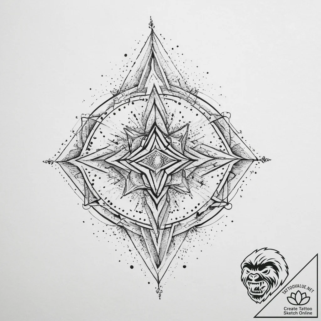 Tattoo sketch geometric minimalist, artistic... - tattoo sketch (№1756436280_0, 29.08.2025 02:58) — tattoovalue.net