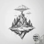 Tattoo sketch floating island – tattoo sketch (№1756436673_0, 29.08.2025 03:04) — tattoovalue.net