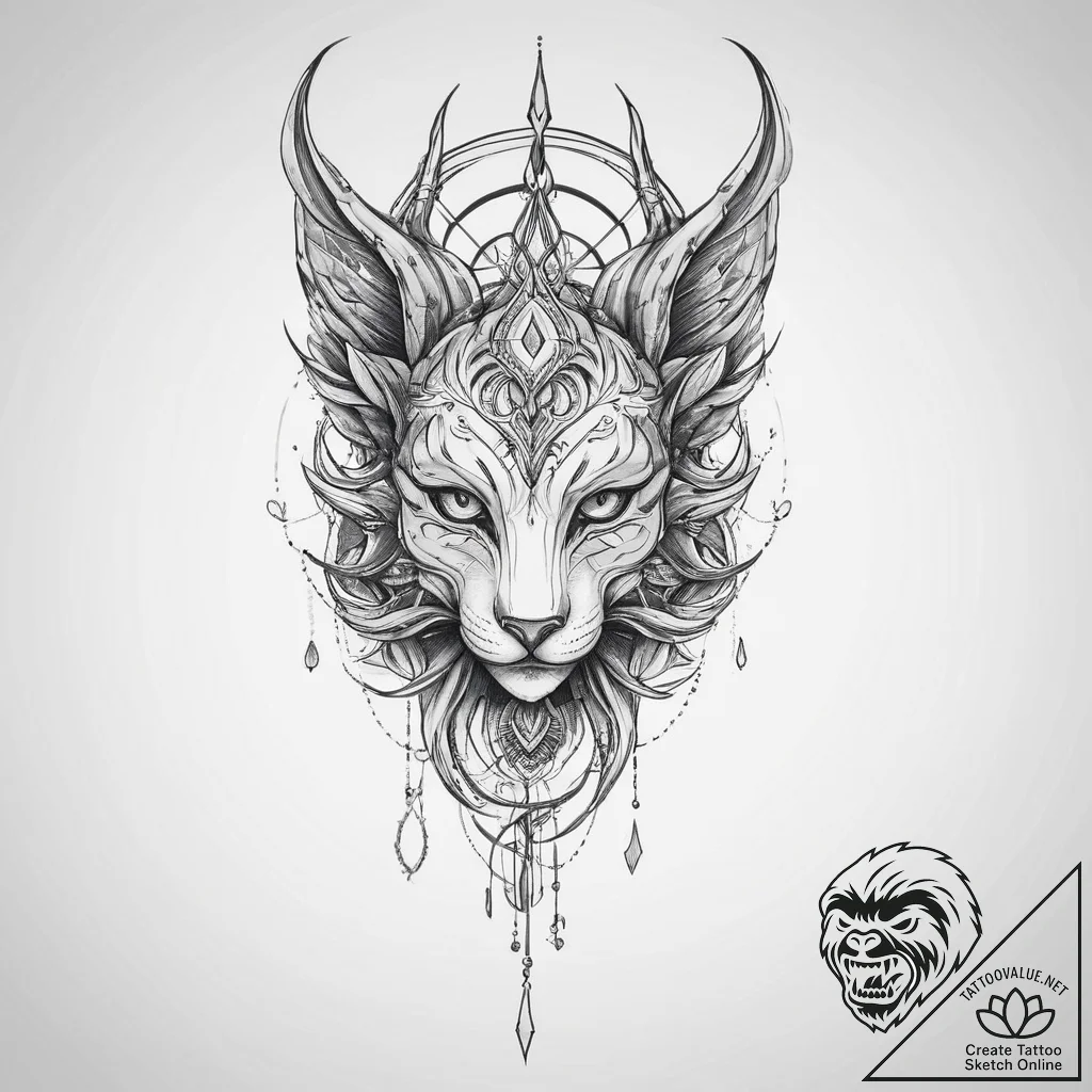 Tattoo sketch mystical character, concept art... - tattoo sketch (№1756438462_0, 29.08.2025 03:34) — tattoovalue.net