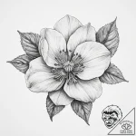 Tattoo sketch hellebore flower – tattoo sketch (№1756440640_0, 29.08.2025 04:10) — tattoovalue.net