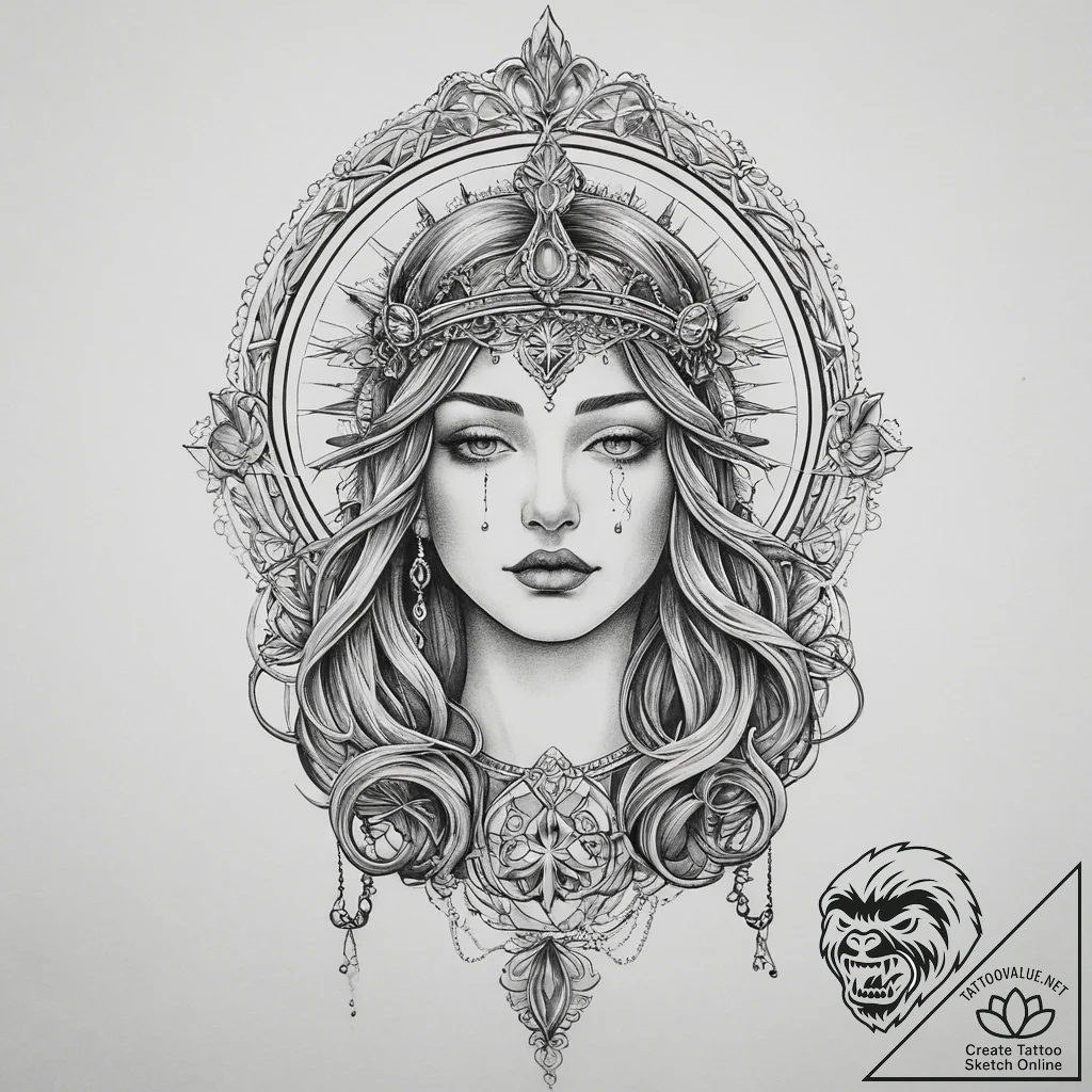 Tattoo sketch holy scene, artistic tattoo ske... - tattoo sketch (№1756441429_0, 29.08.2025 04:23) — tattoovalue.net