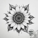 Tattoo sketch sunflower – tattoo sketch (№1756442817_0, 29.08.2025 04:46) — tattoovalue.net