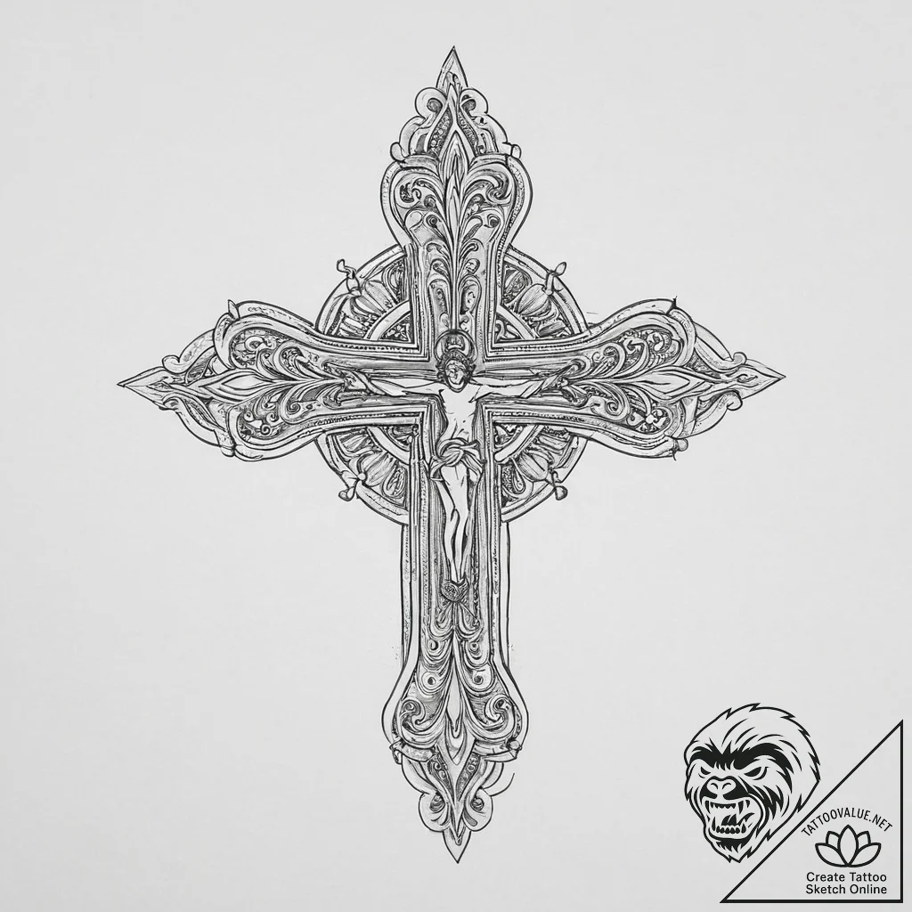 Tattoo sketch divine narrative, tattoo drawin... - tattoo sketch (№1756443210_0, 29.08.2025 04:53) — tattoovalue.net