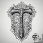 Tattoo sketch blacksmith anvil and hammer, ar… – tattoo sketch (№1756443606_0, 29.08.2025 05:00) — tattoovalue.net