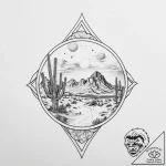 Tattoo sketch desert – tattoo sketch (№1756444003_0, 29.08.2025 05:06) — tattoovalue.net