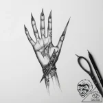 Tattoo sketch hands with a scissors – tattoo sketch (№1756445389_0, 29.08.2025 05:29) — tattoovalue.net