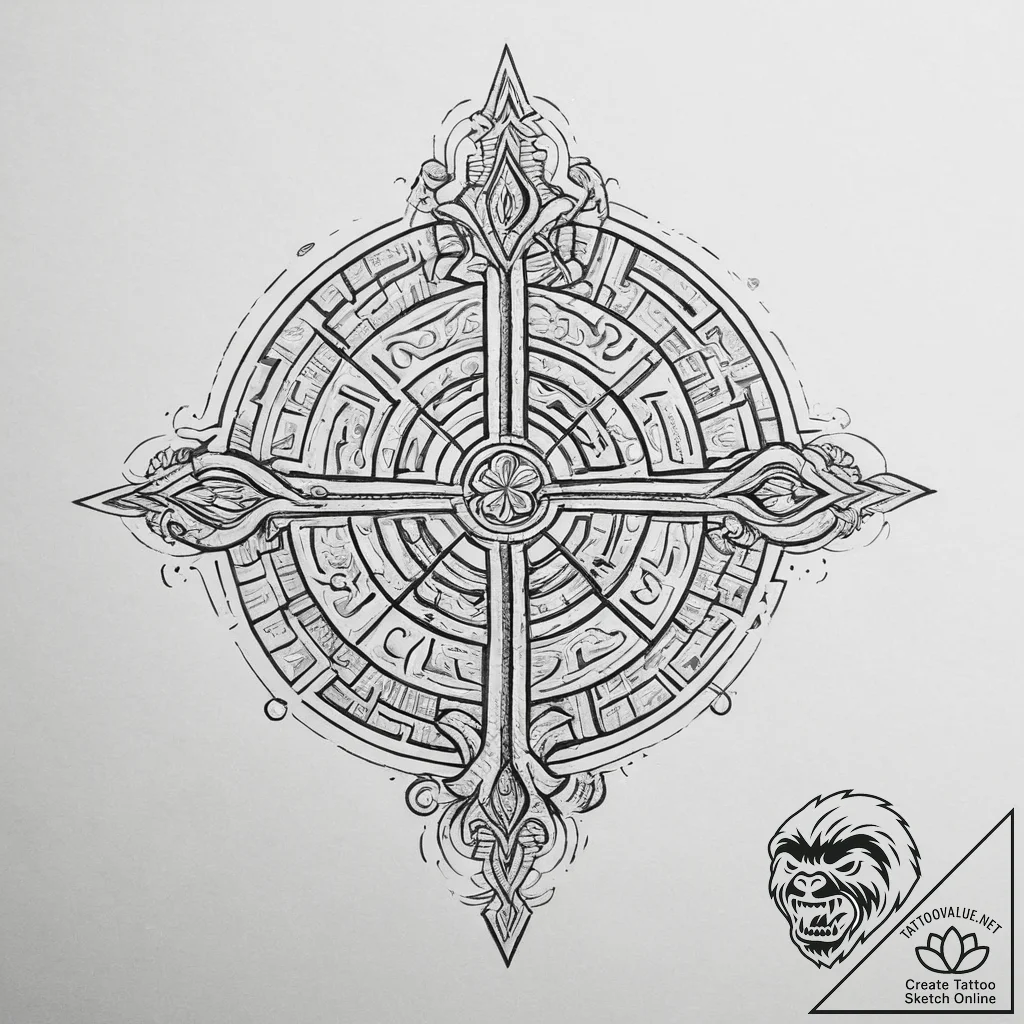 Tattoo sketch magical maze, tattoo flash shee... - tattoo sketch (№1756446174_0, 29.08.2025 05:42) — tattoovalue.net