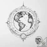 Tattoo sketch cosmic earth – tattoo sketch (№1756446373_0, 29.08.2025 05:46) — tattoovalue.net