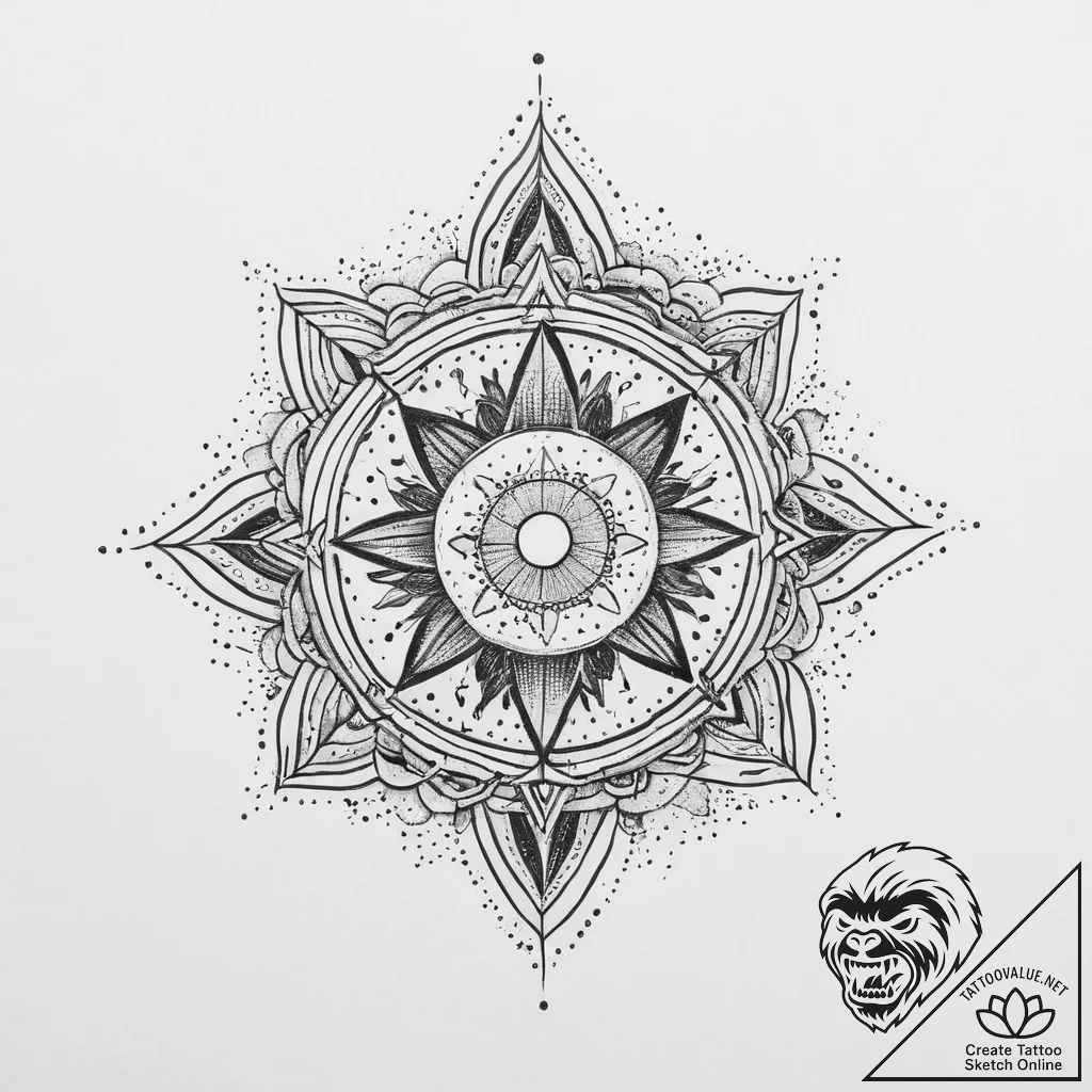 Tattoo sketch cosmic self, concept art for ta... - tattoo sketch (№1756446766_0, 29.08.2025 05:52) — tattoovalue.net