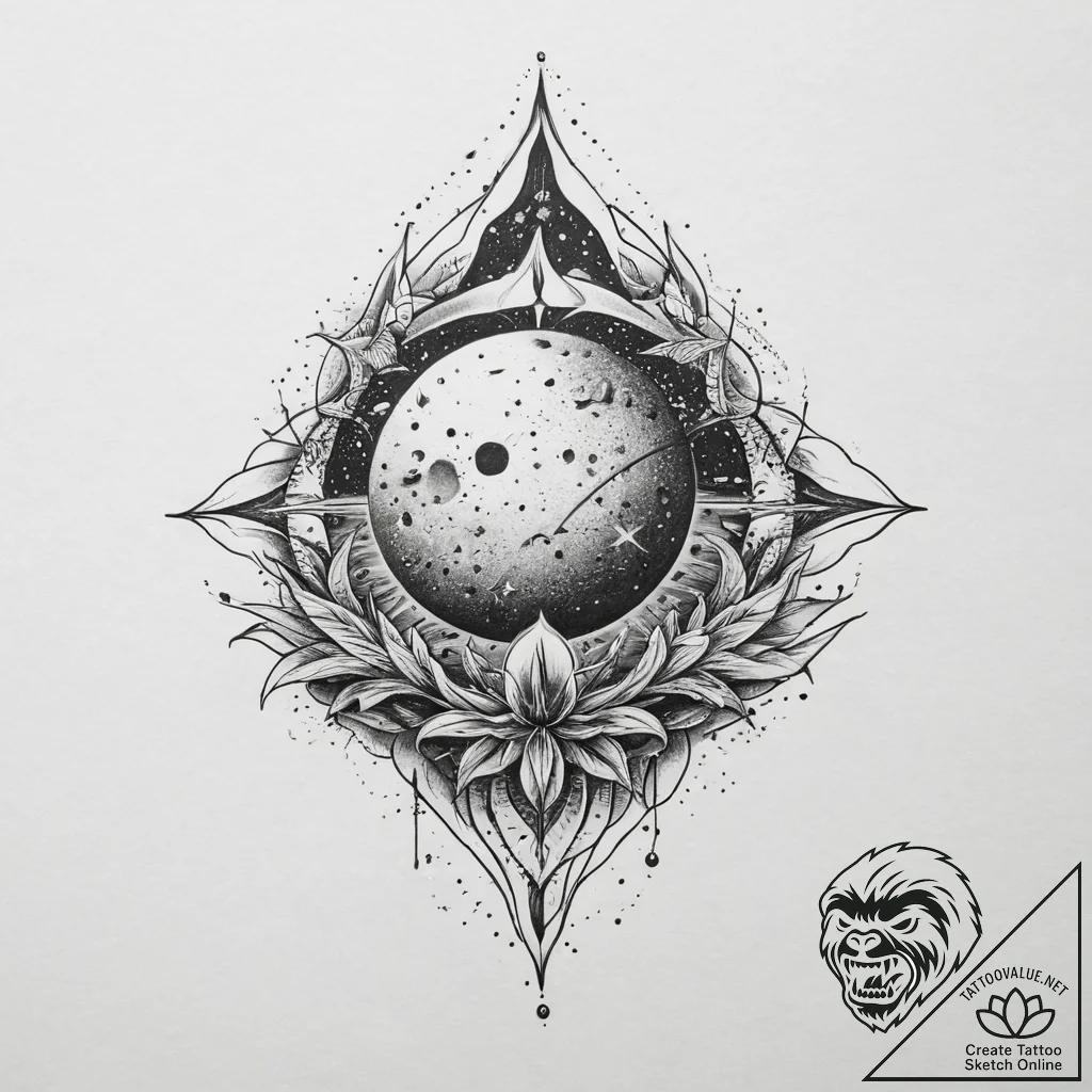 Tattoo sketch cosmic soil, tattoo sketch desi... - tattoo sketch (№1756447559_0, 29.08.2025 06:05) — tattoovalue.net