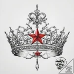 Tattoo sketch tiara with a star, ink illustra… – tattoo sketch (№1756448349_0, 29.08.2025 06:19) — tattoovalue.net