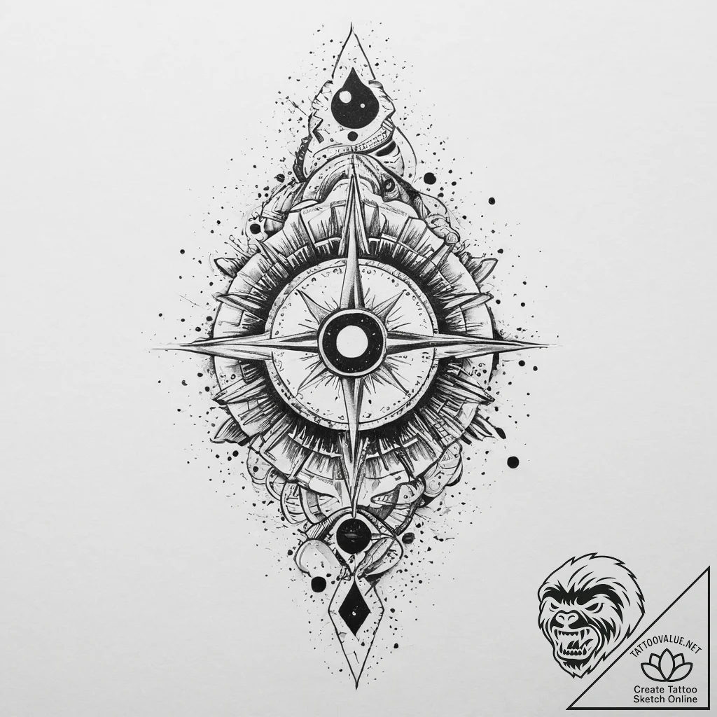 Tattoo sketch cosmic connection, ink illustra... - tattoo sketch (№1756448942_0, 29.08.2025 06:29) — tattoovalue.net