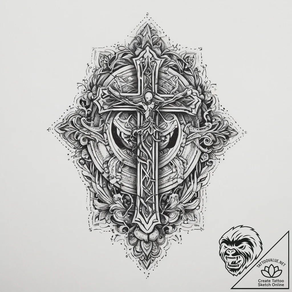 Tattoo sketch holy life, tattoo drawing outli... - tattoo sketch (№1756449736_0, 29.08.2025 06:42) — tattoovalue.net