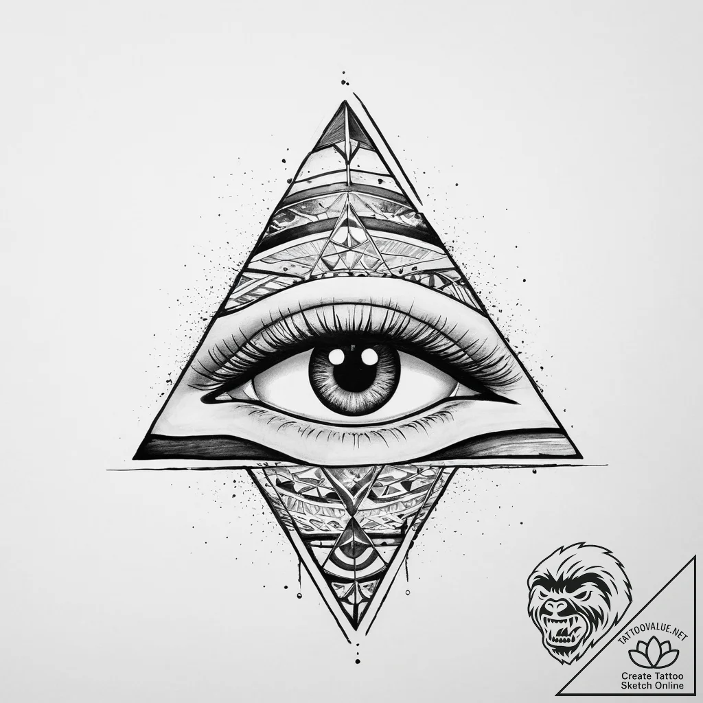 Tattoo sketch eye of horus with a pyramid, ar... - tattoo sketch (№1756450924_0, 29.08.2025 07:02) — tattoovalue.net