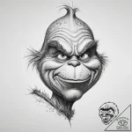 Tattoo sketch the grinch with a claw, concept… – tattoo sketch (№1756451122_0, 29.08.2025 07:05) — tattoovalue.net