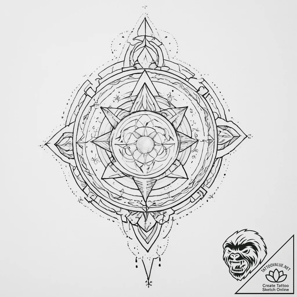Tattoo sketch cosmic being - tattoo sketch (№1756451320_0, 29.08.2025 07:08) — tattoovalue.net