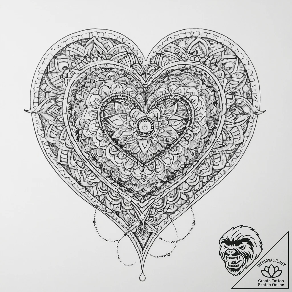 Tattoo sketch two halves of a heart, tattoo s... - tattoo sketch (№1756452505_0, 29.08.2025 07:28) — tattoovalue.net