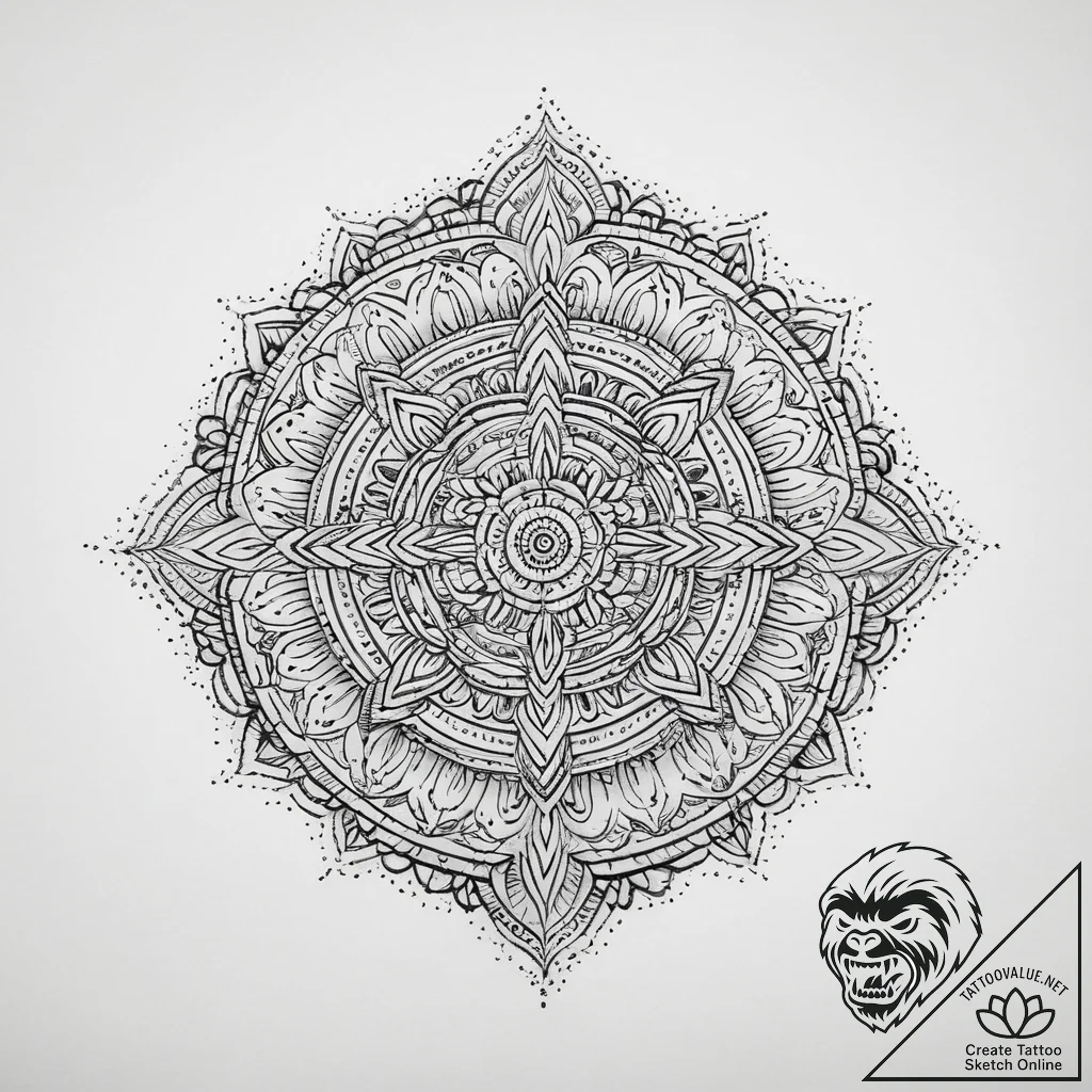 Tattoo sketch tibetan mandala, tattoo sketch... - tattoo sketch (№1756452701_0, 29.08.2025 07:31) — tattoovalue.net