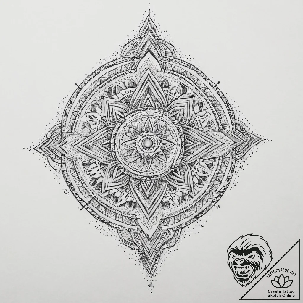 Tattoo sketch cosmic entity, ink illustration... - tattoo sketch (№1756453496_0, 29.08.2025 07:44) — tattoovalue.net