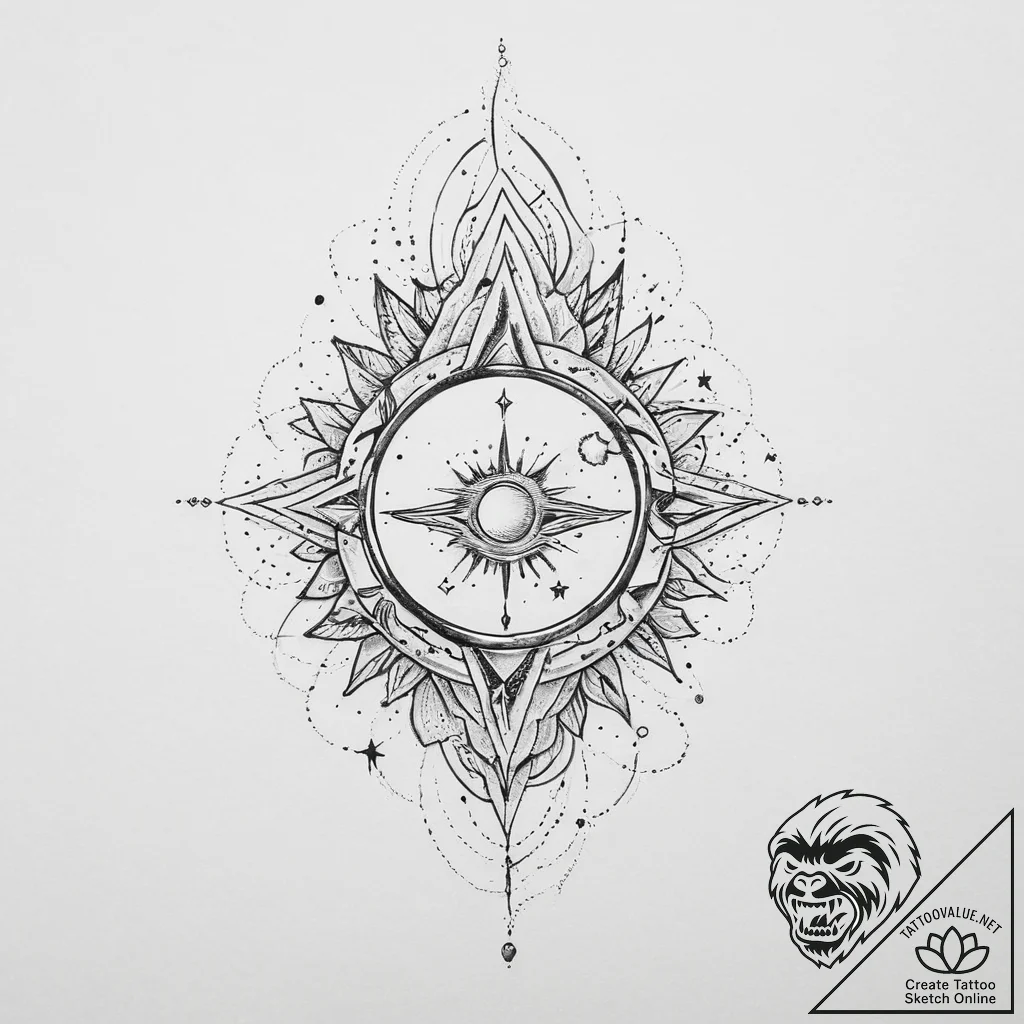 Tattoo sketch cosmic history, ink illustratio... - tattoo sketch (№1756454680_0, 29.08.2025 08:04) — tattoovalue.net