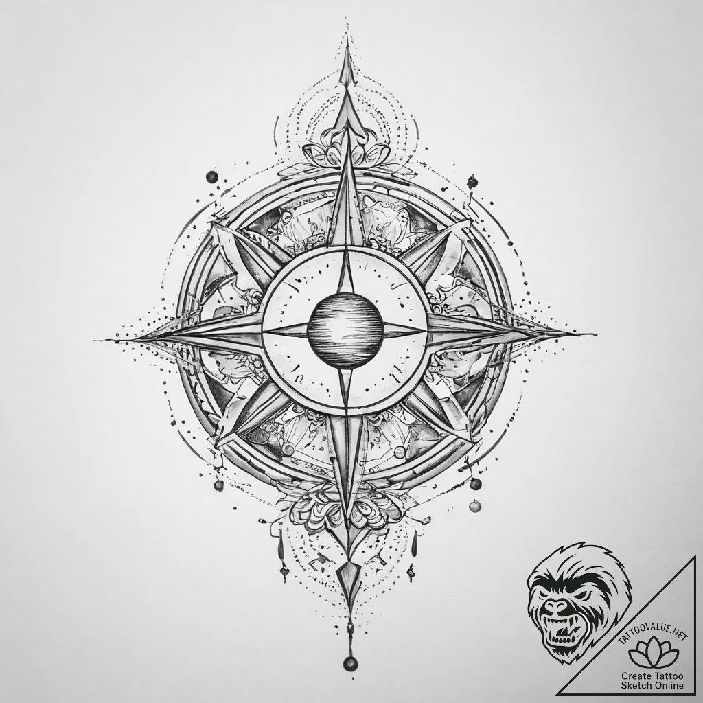 Tattoo sketch cosmic realm - tattoo sketch (№1756454878_0, 29.08.2025 08:07) — tattoovalue.net