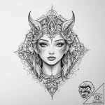Tattoo sketch mystical portrayal – tattoo sketch (№1756455667_0, 29.08.2025 08:21) — tattoovalue.net