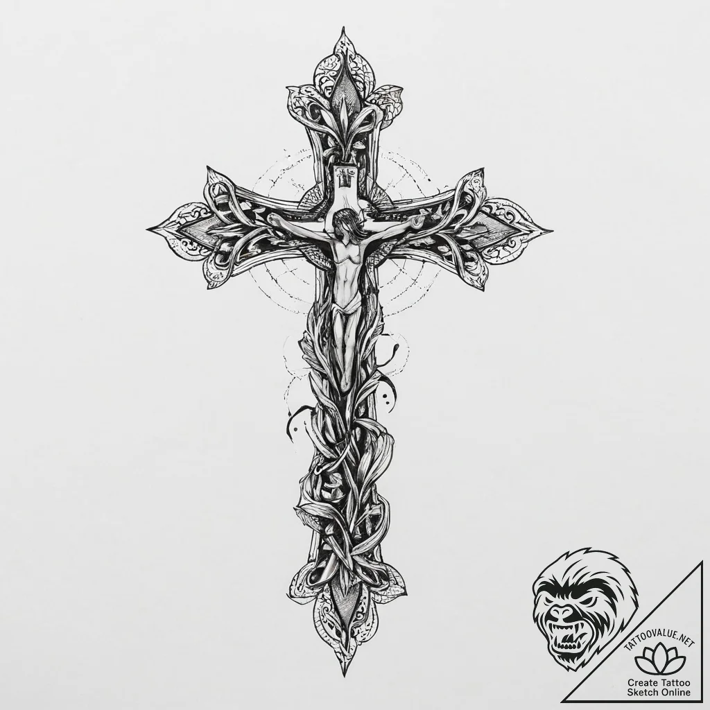 Tattoo sketch nature, ink illustration for ta... - tattoo sketch (№1756456061_0, 29.08.2025 08:27) — tattoovalue.net