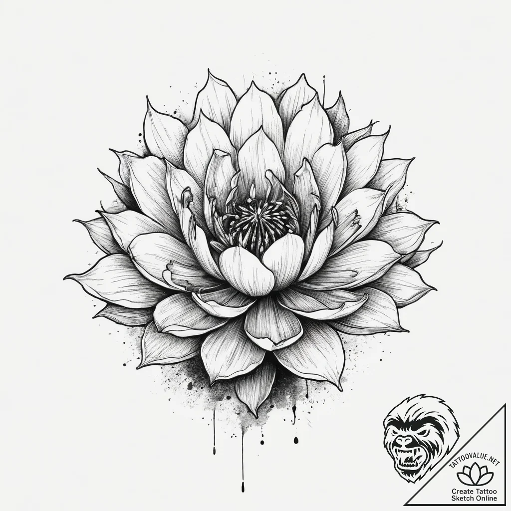 Tattoo sketch cactus flower, tattoo drawing o... - tattoo sketch (№1756456454_0, 29.08.2025 08:34) — tattoovalue.net