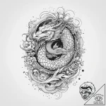 Tattoo sketch cosmic land, ink illustration f… – tattoo sketch (№1756457251_0, 29.08.2025 08:47) — tattoovalue.net