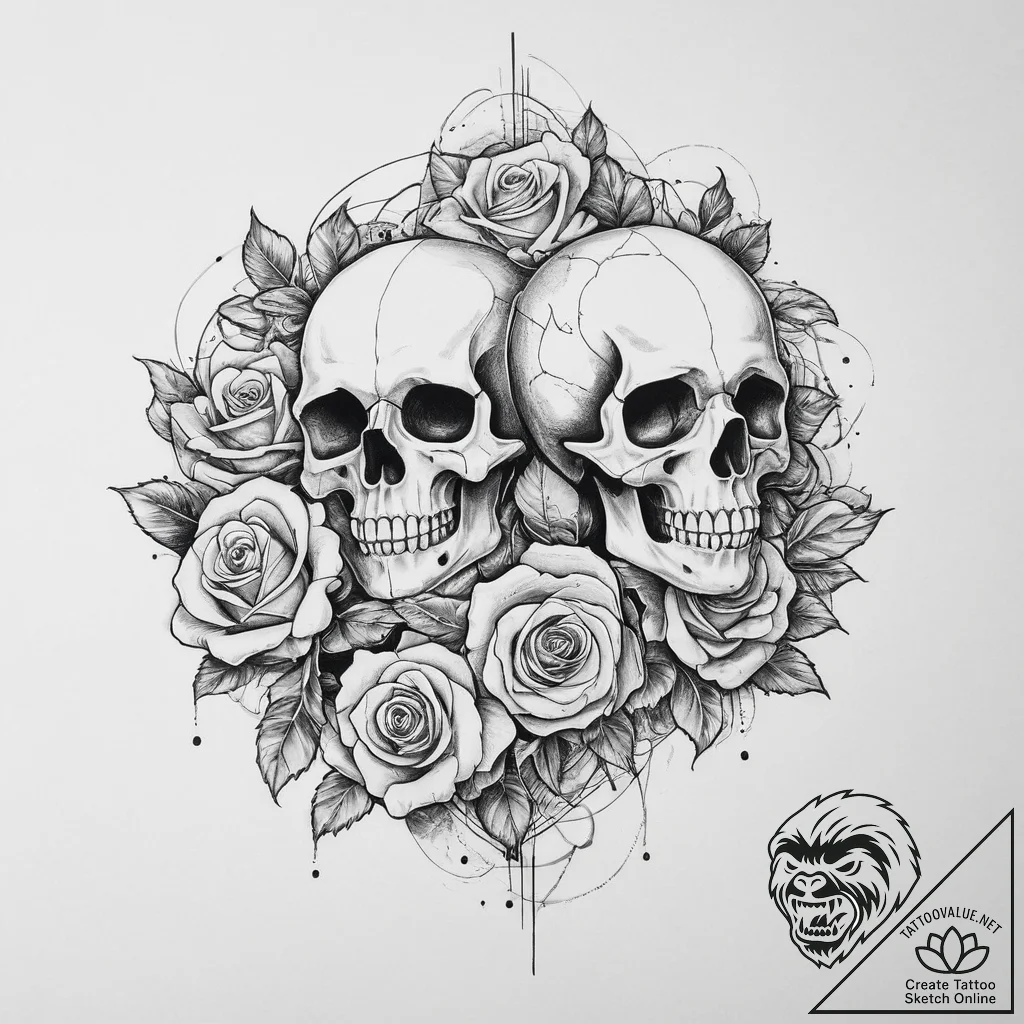Tattoo sketch loop, tattoo line art, black an... - tattoo sketch (№1756459224_0, 29.08.2025 09:20) — tattoovalue.net