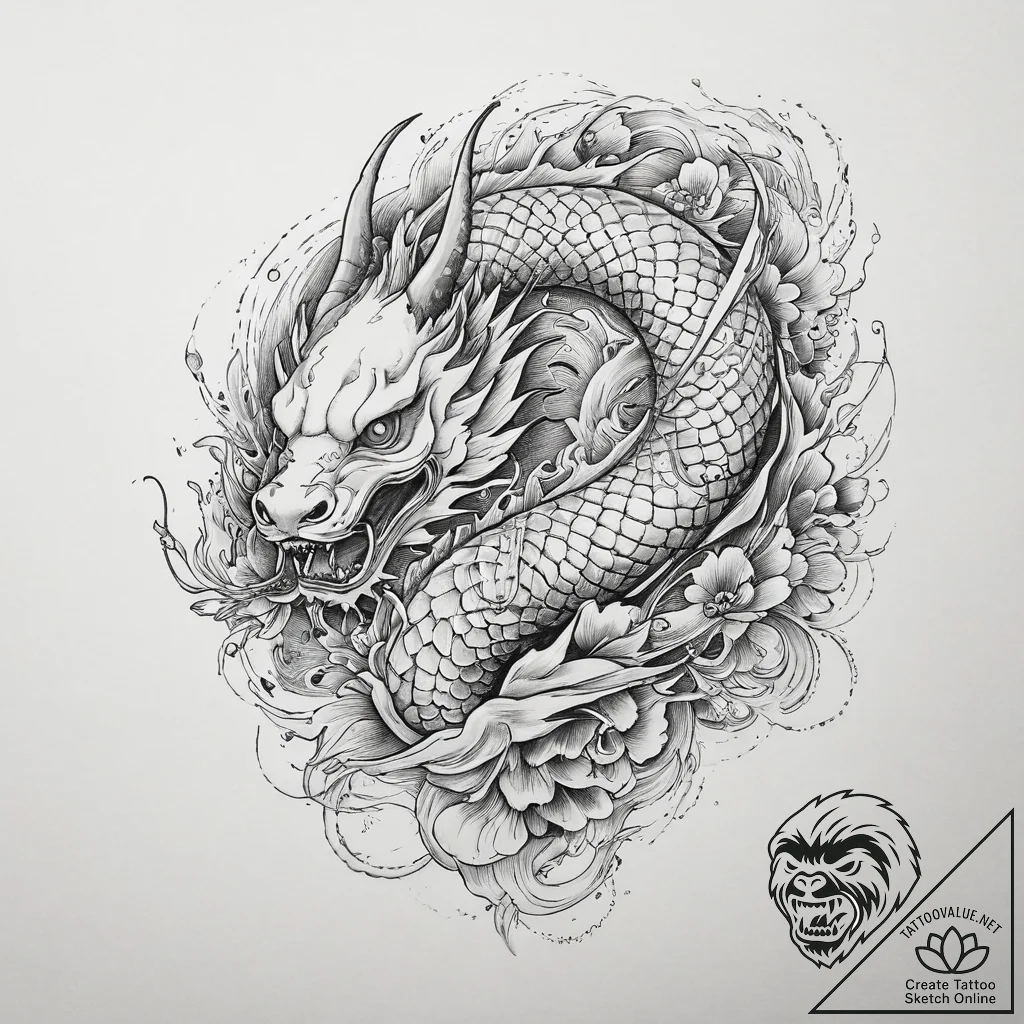 Tattoo sketch sacred lore, tattoo line art, o... - tattoo sketch (№1756459422_0, 29.08.2025 09:23) — tattoovalue.net
