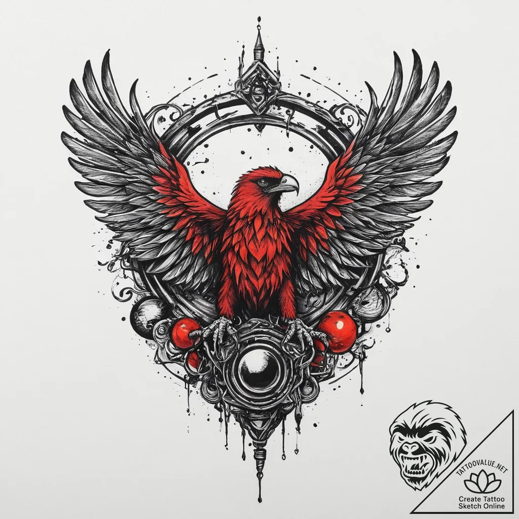 Tattoo sketch griffin nest, tattoo flash shee... - tattoo sketch (№1756459819_0, 29.08.2025 09:30) — tattoovalue.net