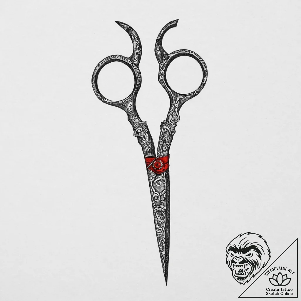 Tattoo sketch scissors, tattoo line art, real... - tattoo sketch (№1756462988_0, 29.08.2025 10:23) — tattoovalue.net