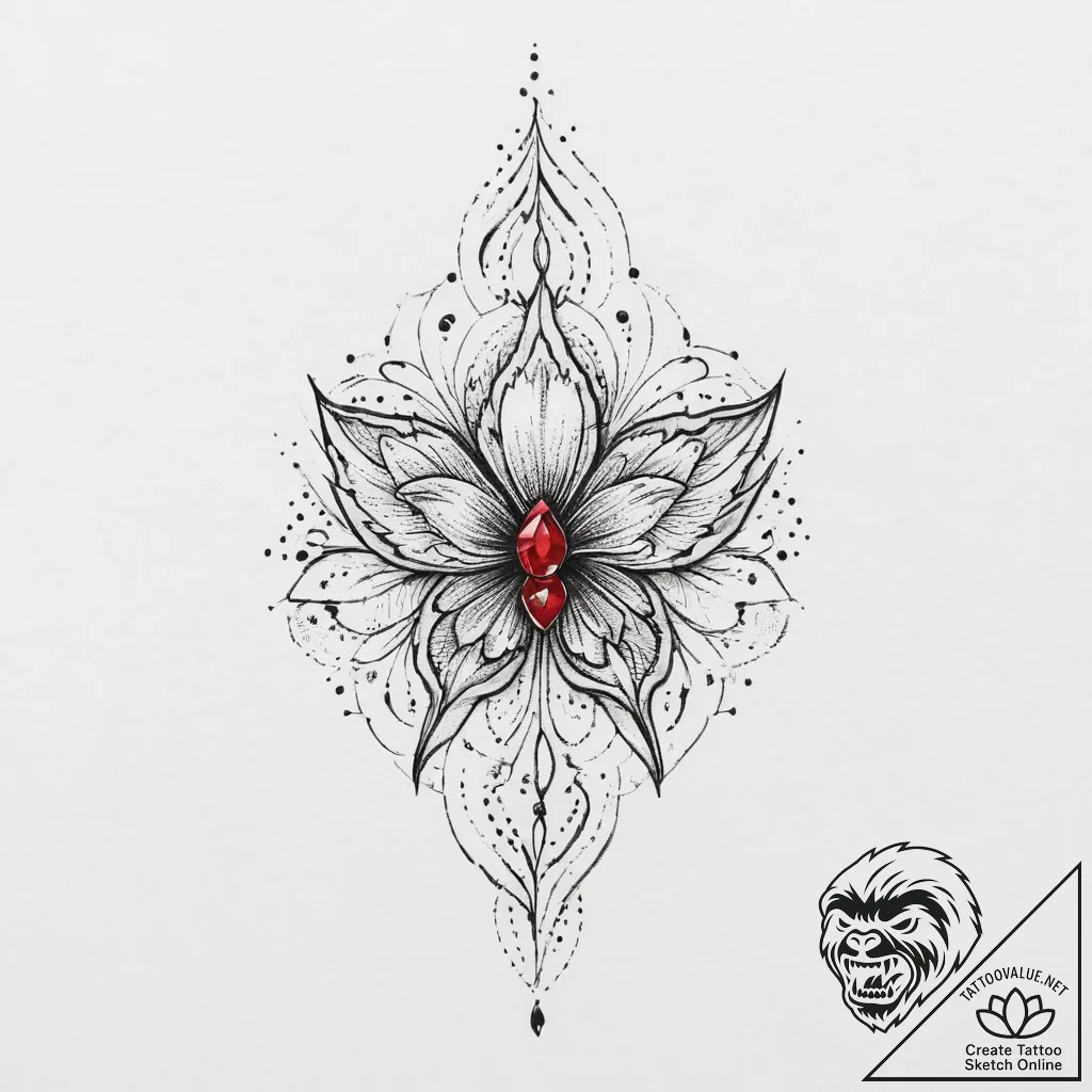 Tattoo sketch ruby, concept art for tattoo, f... - tattoo sketch (№1756463780_0, 29.08.2025 10:36) — tattoovalue.net