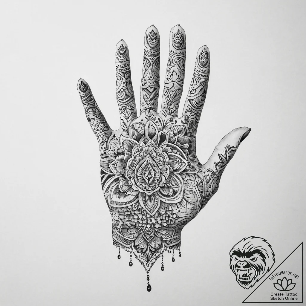 Tattoo sketch hands with a mind, tattoo drawi... - tattoo sketch (№1756465168_0, 29.08.2025 10:59) — tattoovalue.net