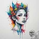 Tattoo sketch dryad, ink illustration for tat… – tattoo sketch (№1756465366_0, 29.08.2025 11:02) — tattoovalue.net