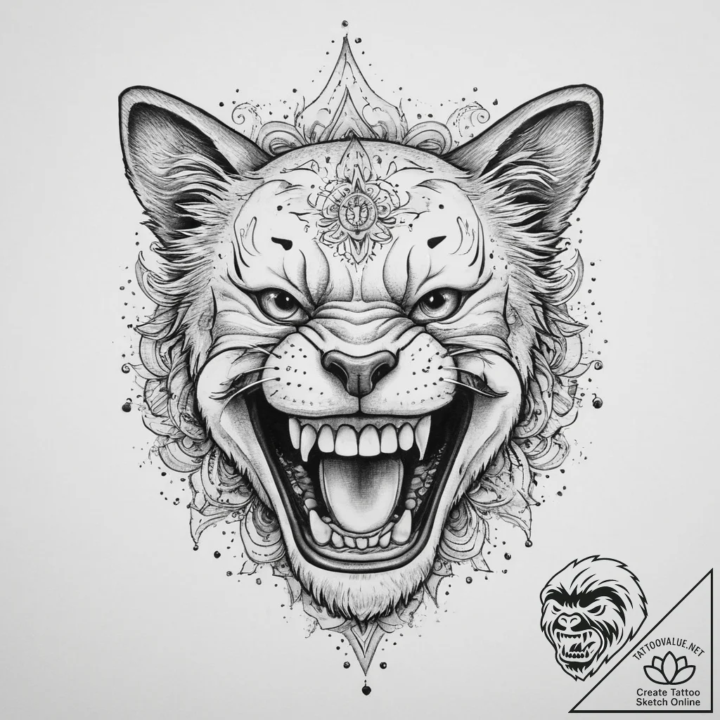 Tattoo sketch laughing, tattoo flash sheet de... - tattoo sketch (№1756466161_0, 29.08.2025 11:16) — tattoovalue.net