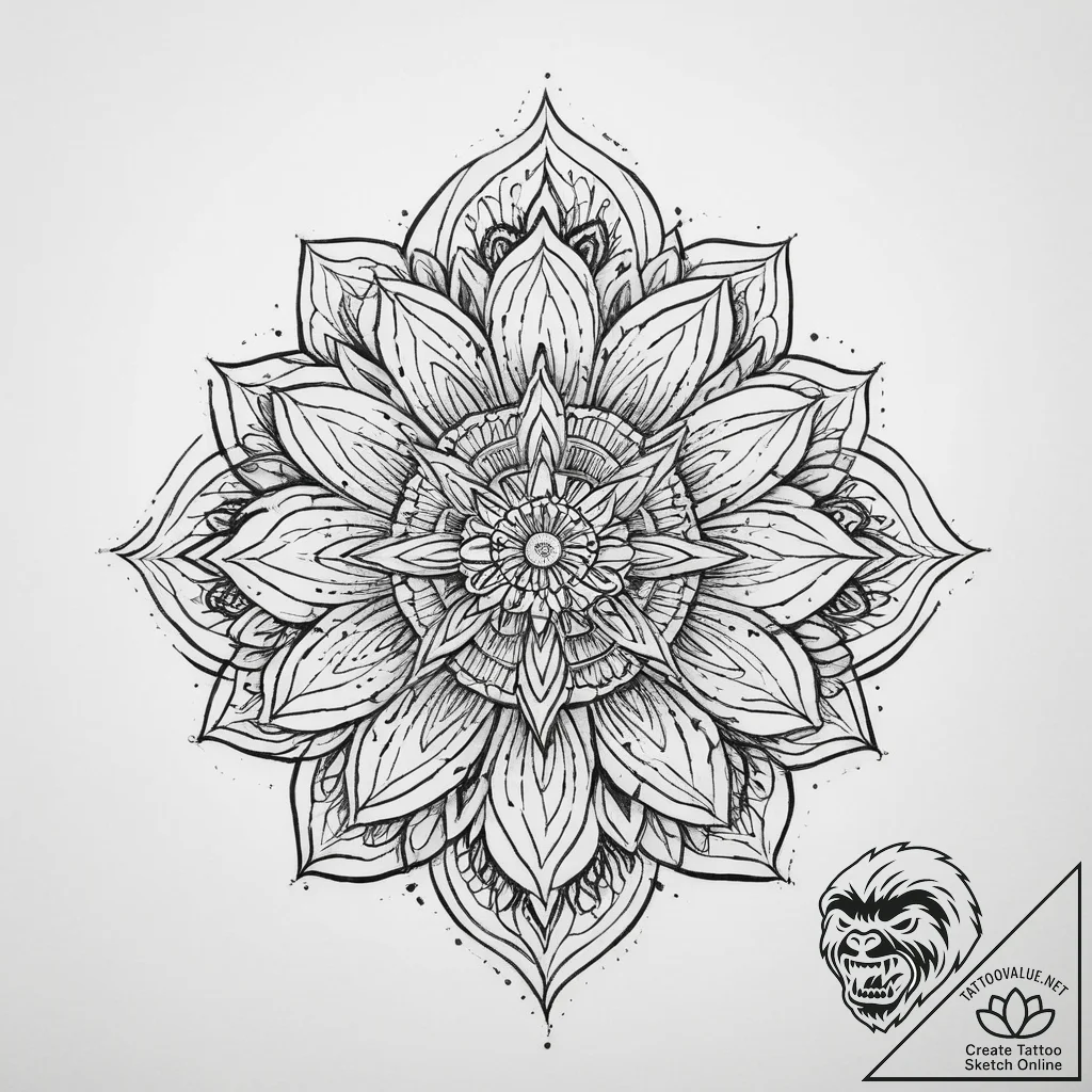 Tattoo sketch wildflower patch, tattoo drawin... - tattoo sketch (№1756466359_0, 29.08.2025 11:19) — tattoovalue.net