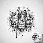 Tattoo sketch hands with a laugh, ink illustr… – tattoo sketch (№1756466953_0, 29.08.2025 11:29) — tattoovalue.net