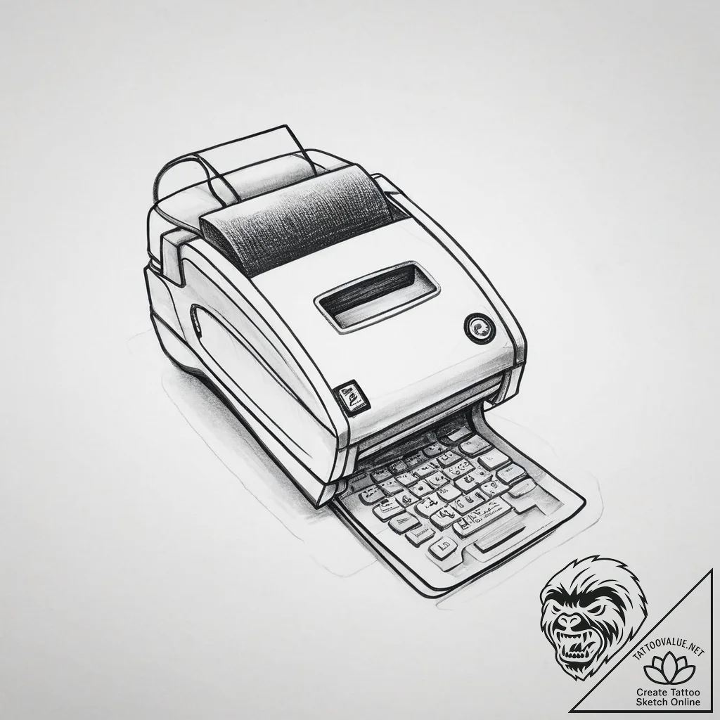 Tattoo sketch salesperson credit card machine - tattoo sketch (№1756467548_0, 29.08.2025 11:39) — tattoovalue.net
