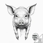 Tattoo sketch pig with tusks, ink illustratio… – tattoo sketch (№1756467746_0, 29.08.2025 11:42) — tattoovalue.net